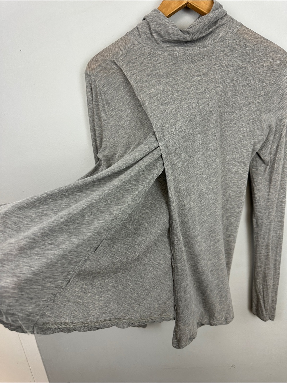 Standard James Perse Grey Fly Away Open Back Light Turtleneck Mockneck Top